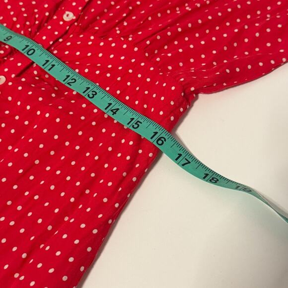 Free People Pippa Polka-Dot Mini Sz XL Button-Down Dress Y2K Feminine Cottage - Picture 6 of 16